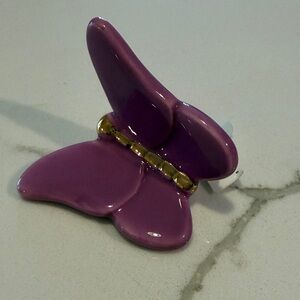 Nora Fleming Purple Butterfly Mini with Gold Accents